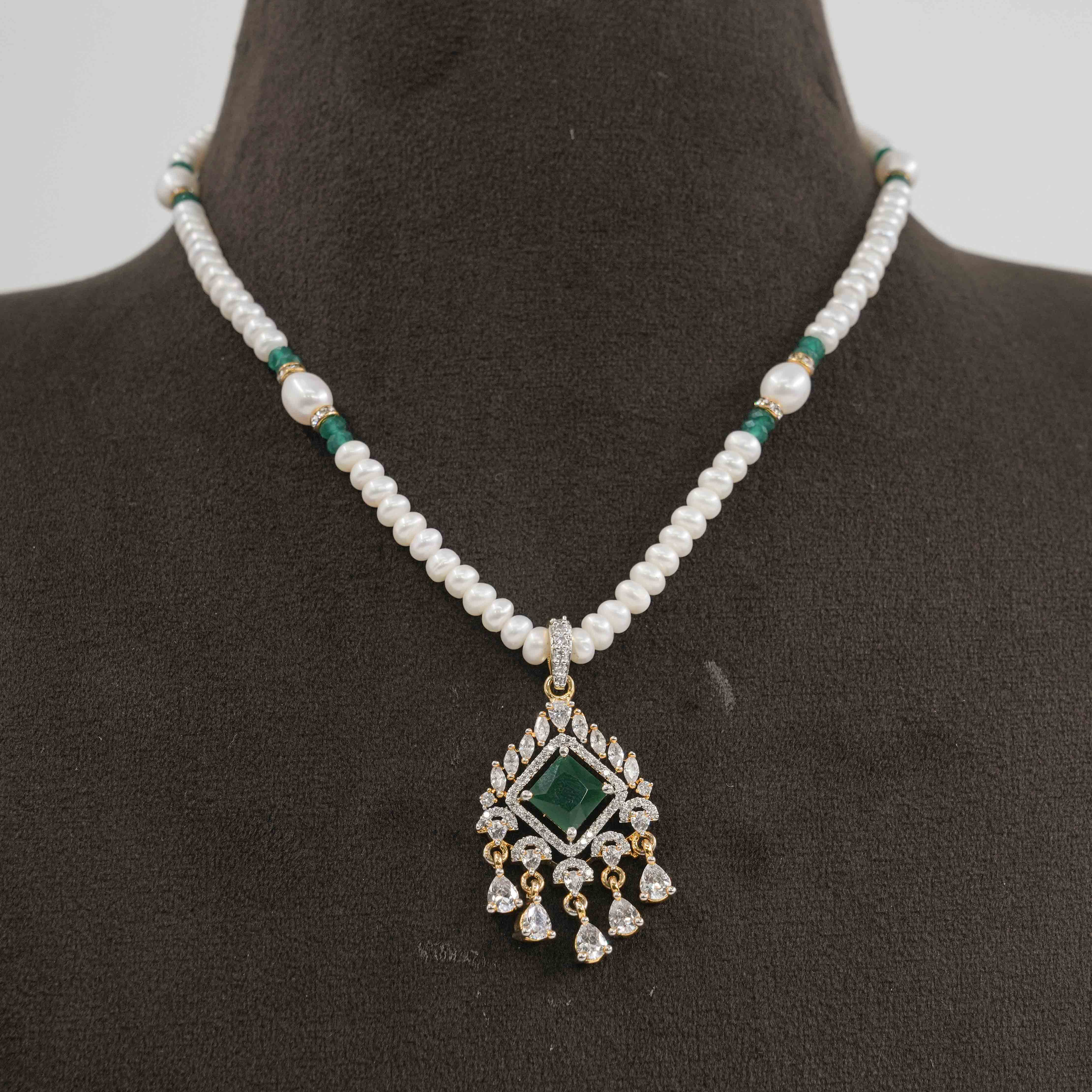 Order Flat Round Pearl Necklace Set online in Hyderabad